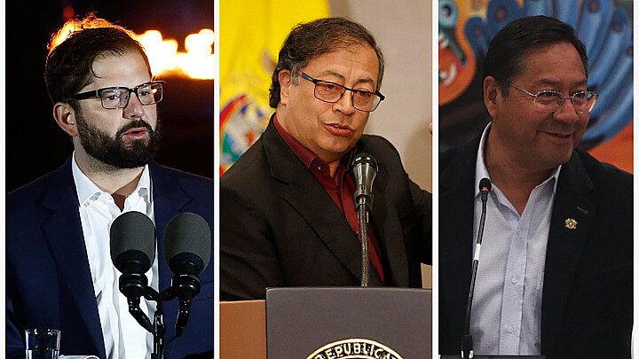 Presidente de Chile, Gabriel Boric, presidente de Colombia, Gustavo Petro y presidente de Bolivia Luis Arce